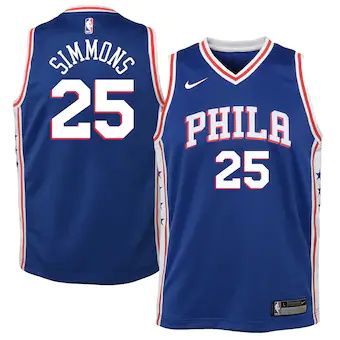 youth nike ben simmons royal philadelphia 76ers swingman je-514